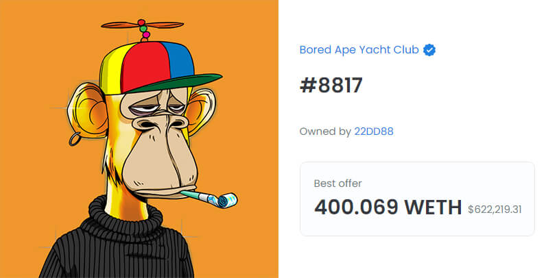 Bored Ape Yacht Club #8817: $3,408,000 